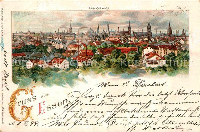 Essen Ruhr Panorama Litho