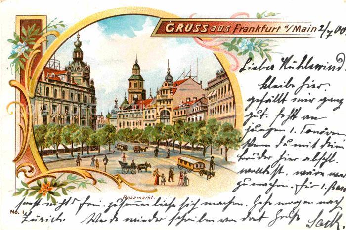 Frankfurt Main Rossmarkt Litho