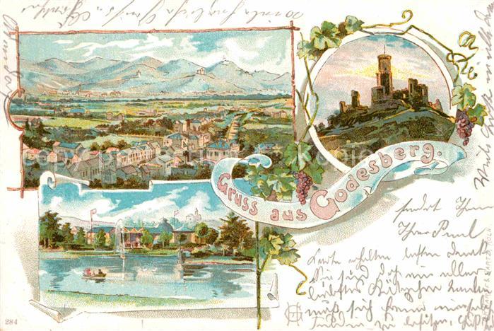 Bad Godesberg Burgruine Litho