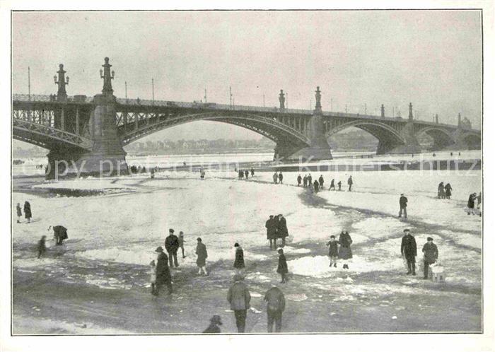 Mainz Rhein Zugefrorener Rhein