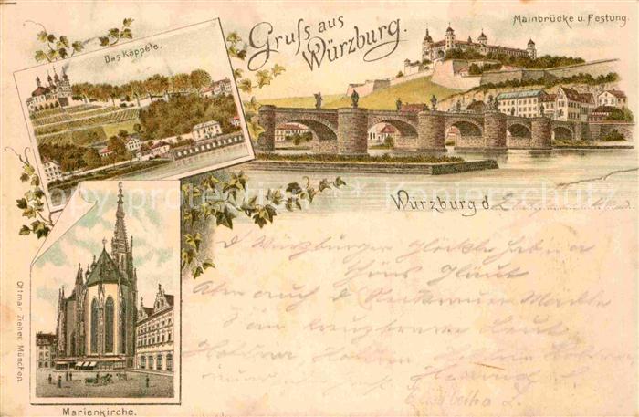 WueRZBURG Bayern Mainbruecke Festung Kaepple Marienkirche