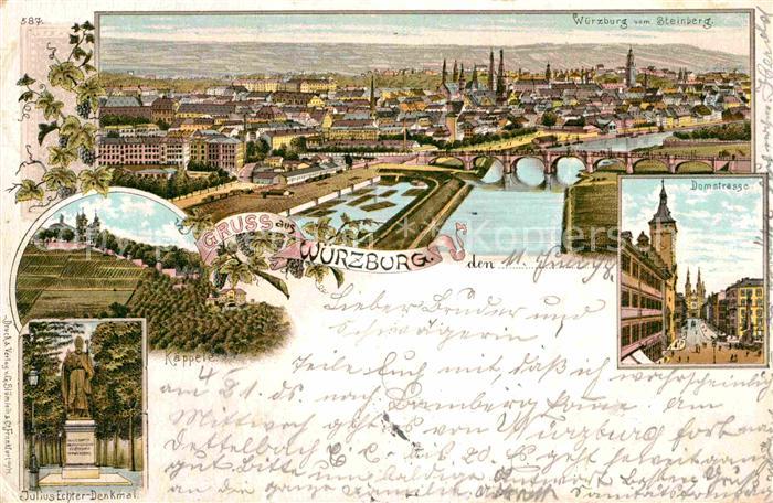 WueRZBURG Bayern Domstrasse Julius-Echter-Denkmal Kaepple