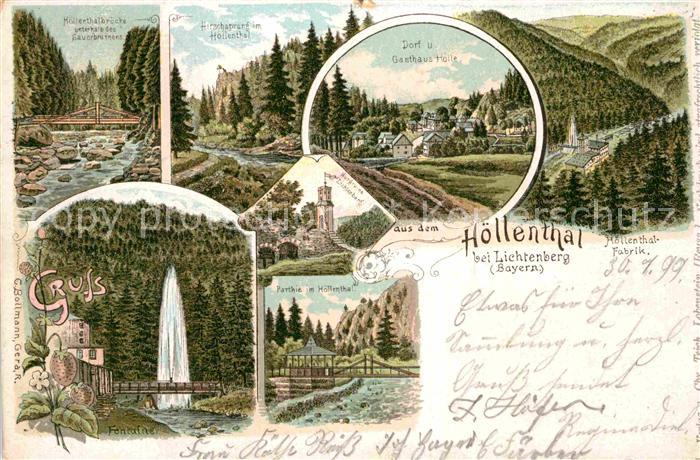 Lichtenberg Oberfranken Fontaine Hoellentalbruecke Hirschsprung Gasthaus Hoelle