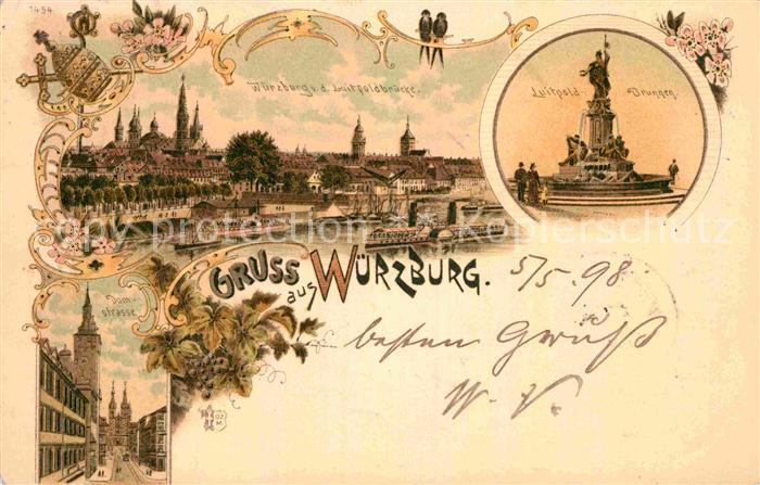 WueRZBURG Bayern Luitpold-Brunnen Luitpoldbruecke Domstrasse