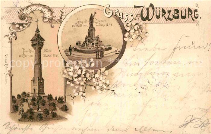 WueRZBURG Bayern Luitpold-Brunnen Franken-Warte