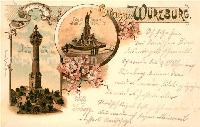 WueRZBURG Bayern Franken-Warte Luitpold-Brunnen