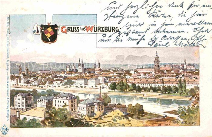 WueRZBURG Bayern Kuenstlerkarte K. Fuchs