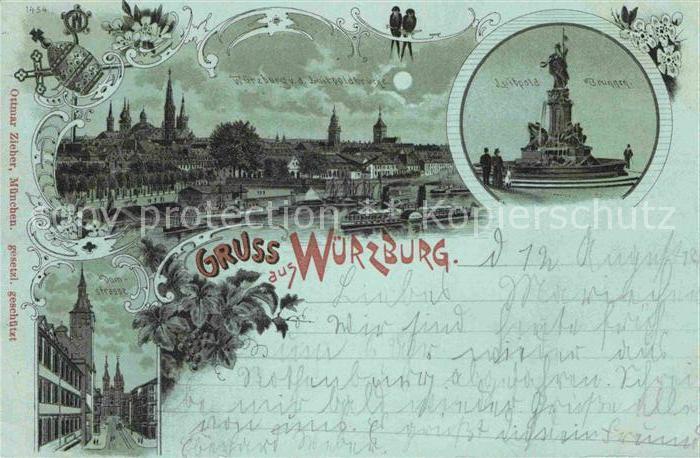 WueRZBURG Bayern Luitpold-Brunnen Domstrasse