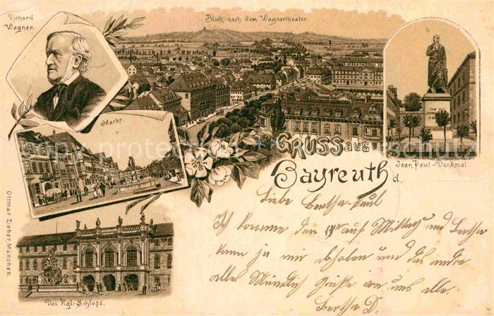 Bayreuth Jean Paul-Denkmal Richard Wagner Kgl. Schloss Markt