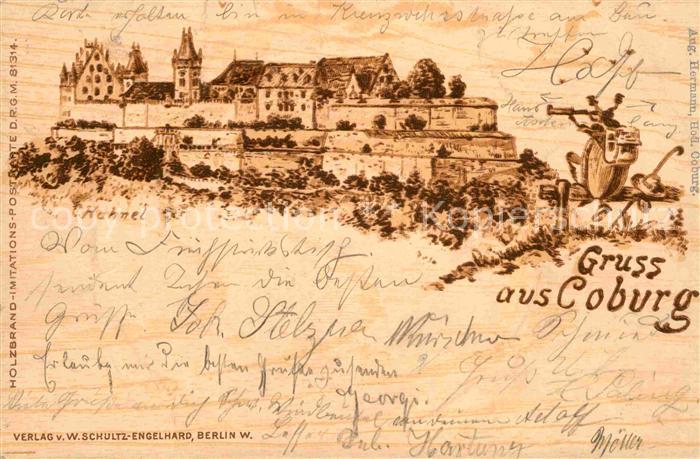 Coburg Bayern Veste Kuenstlerkarte C. Hahnel
