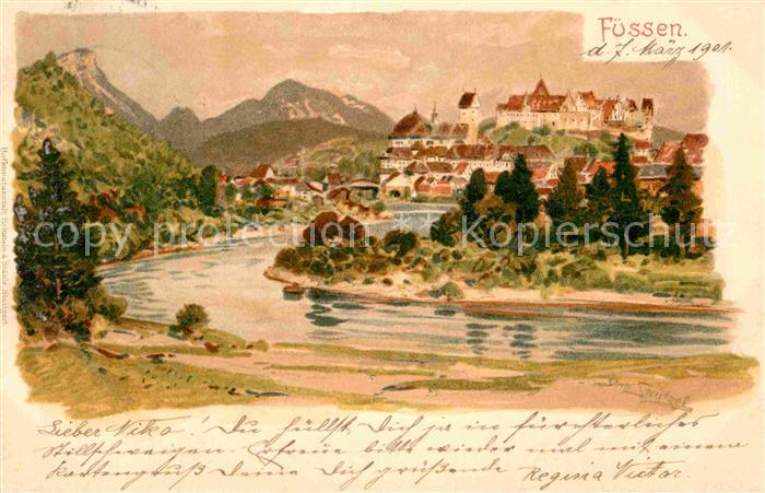 Fuessen Allgaeu Kuenstlerkarte