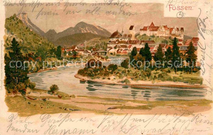 Fuessen Allgaeu Kuenstlerkarte