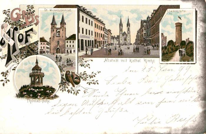 Hof Saale Labyrinth Altstadt Katholische Kirche Thomas-Hoehe St. Michaeliskirche