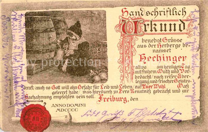 Freiburg Breisgau Urkunde Hechinger