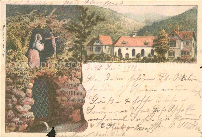 St Ottilien Freiburg Kuenstlerkarte Franz Lederle