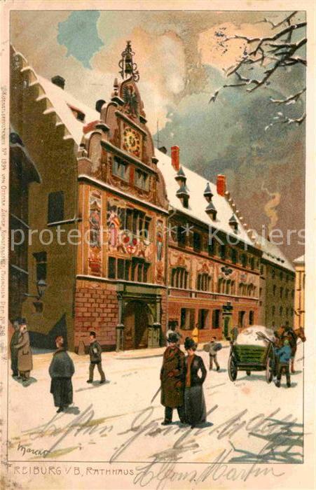 Freiburg Breisgau Rathaus Kuenstlerkarte