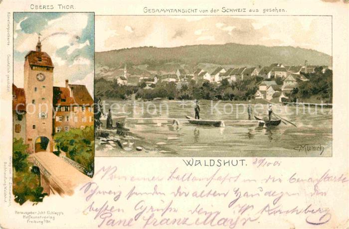 Waldshut-Tiengen Oberes Tor Kuenstlerkarte C. Muench