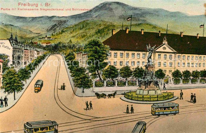 Freiburg Breisgau Kariskaserne Siegesdenkmal Schlossberg