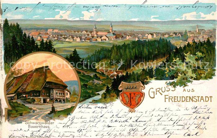 FREUDENSTADT BW Schwarzwaelder Bauernhaus Kuenstlerkarte