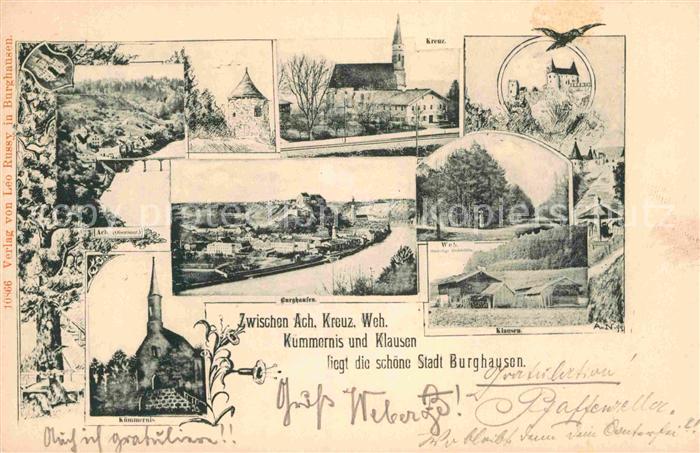 Burghausen Salzach Kuemmernis Klausen Weh Kreuz Kuenstlerkarte