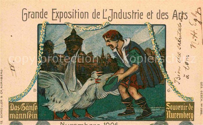 NueRNBERG CITY Gaensemaennlein Grande Exposition de L Industrie et des Arts