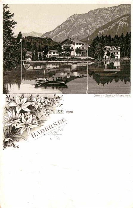 Badersee Kuenstlerkarte Ottmar Zieher
