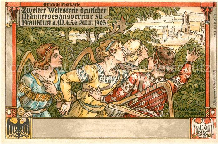 Frankfurt Main Zweiter Wettstreit deutscher Maennergesangvereine Kuenstlerkarte
