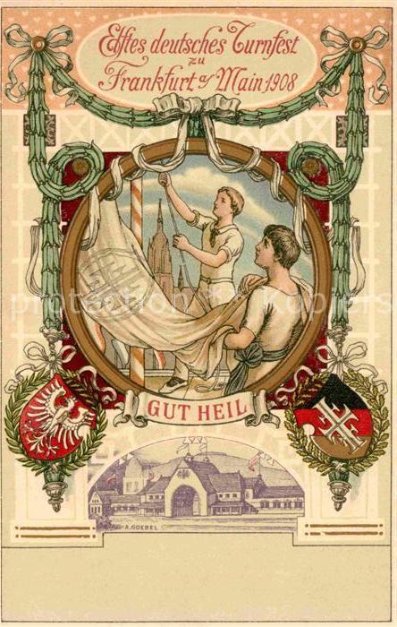 Frankfurt Main Elftes deutsches Turnfest Kuenstlerkarte A. Goebel