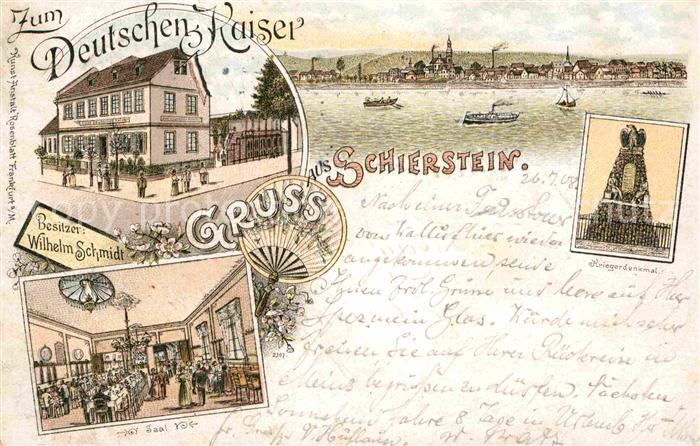 Schierstein Kriegerdenkmal Gasthof zum Deutschen Kaiser