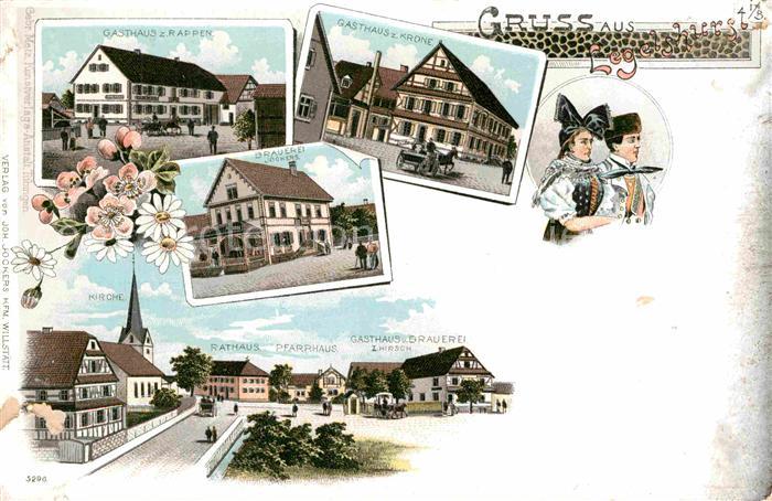 Legelshurst Gasthaus Krone Rappen Brauerei Jockers Rathaus Pfarrhaus