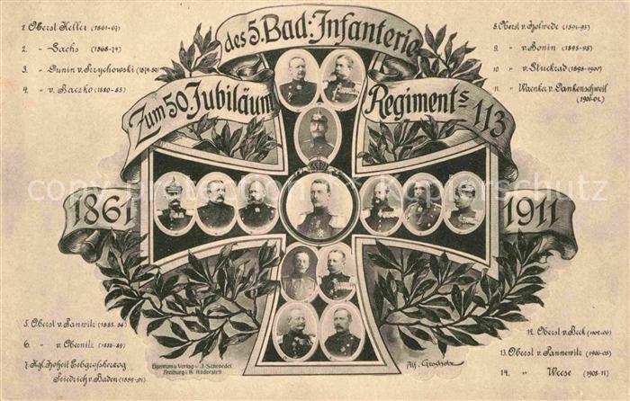 Freiburg Breisgau Zum 50.Jubilaeum Regiments . Bad. Infanterie