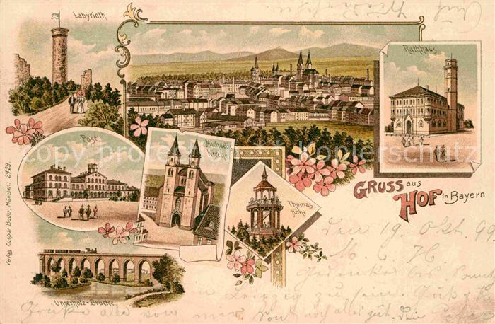 Hof Saale Labyrinth Rathaus Michaelis-Kirche Thomas-Hoehe