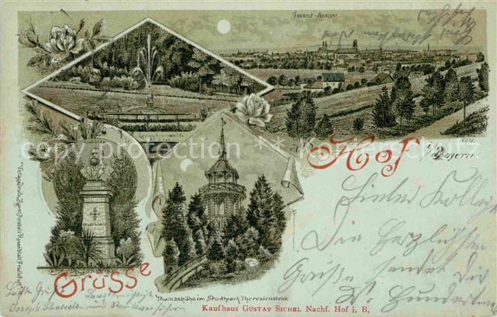 Hof Saale Rud. Lion Thomashoehe Stadtpark Theresienstein