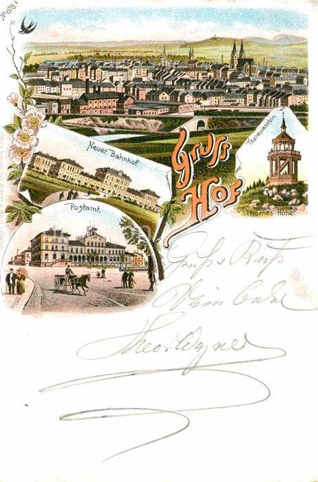 Hof Saale Postamt neuer Bahnhof Theresienstein