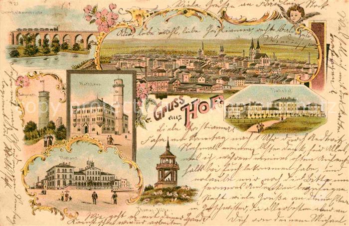 Hof Saale Rathaus Bahnhof Postamt