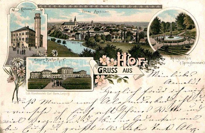 Hof Saale Neuer Bahnhof Rathaus Springbrunnen