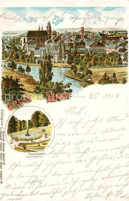 Hof Saale Theresienstein Springbrunnen