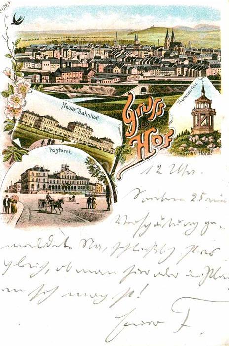 Hof Saale Neuer Bahnhof Theresienstein Postamt