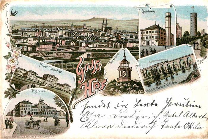 Hof Saale Rathaus Labyrinth Unterkotzauer Bruecke Thomashoehe