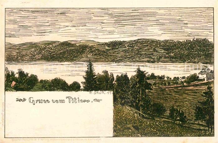 TITISEE Schwarzwald BW Kuenstlerkarte H. Daur