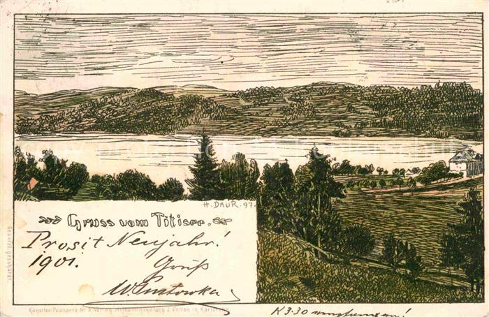 TITISEE Schwarzwald BW Kuenstlerkarte H. Daur