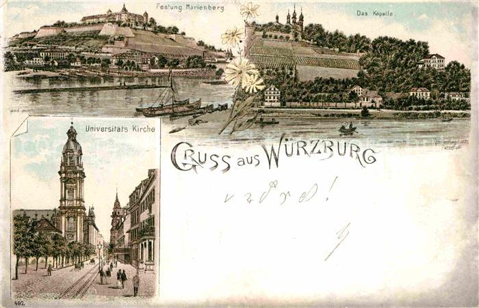 WueRZBURG Bayern Kaepelle Festung Mairenberg Universitaets Kirche