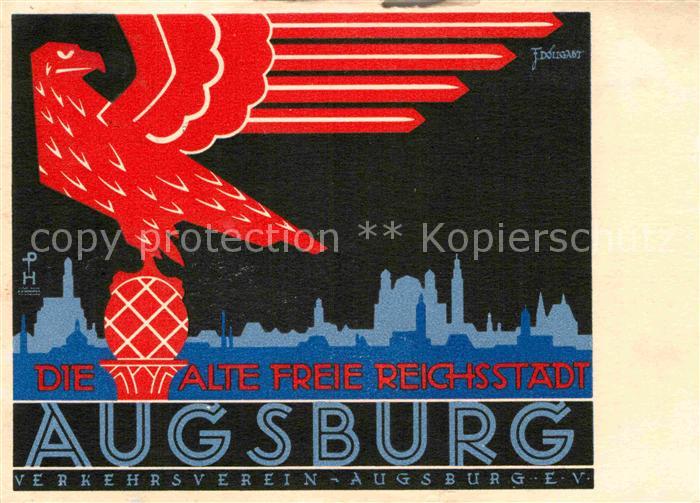 AUGSBURG  CITY Verkehrsverein Kuenstlerkarte