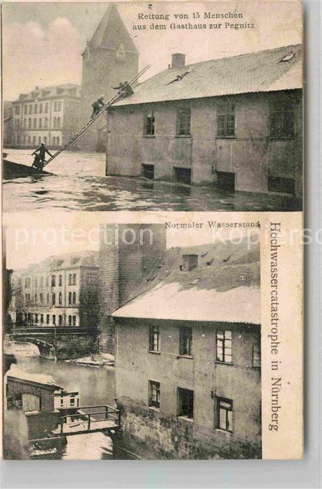 NueRNBERG  CITY Hochwassercatastrophe Gasthaus Pegnitz