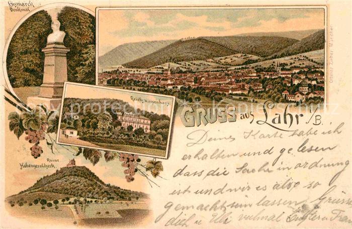 Lahr Schwarzwald Reichswaisenhaus Ruine Hohengeroldseck Bismarck Denkmal