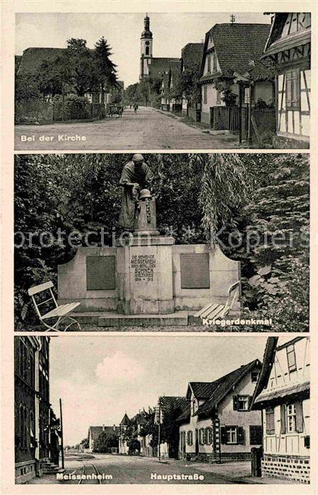 Meissenheim Baden Kirche Kriegerdenkmal Hauptstrasse