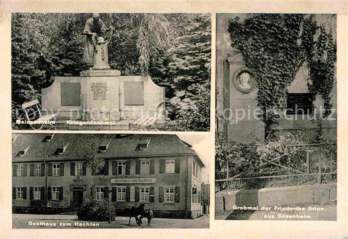 Meissenheim Baden Kriegerdenkmal Grabmal Friederike Brion aus Sesenheim Gasthaus