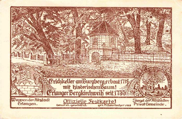 ERLANGEN Bayern Erichkeller Burgberg Wappen Altstadt