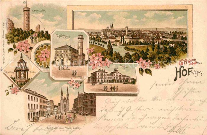 Hof Oberfranken Rathaus Labyrinth Thohmaskirche Altstadt Katholische Kirche