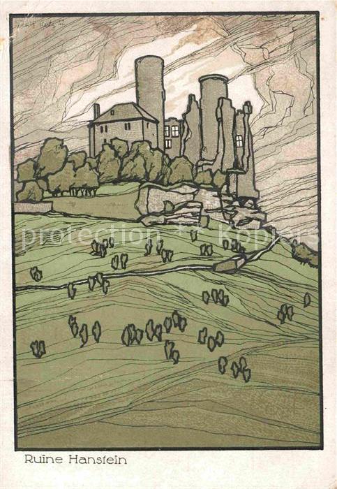 Giessen Lahn Ruine Hanstein Zeichnung